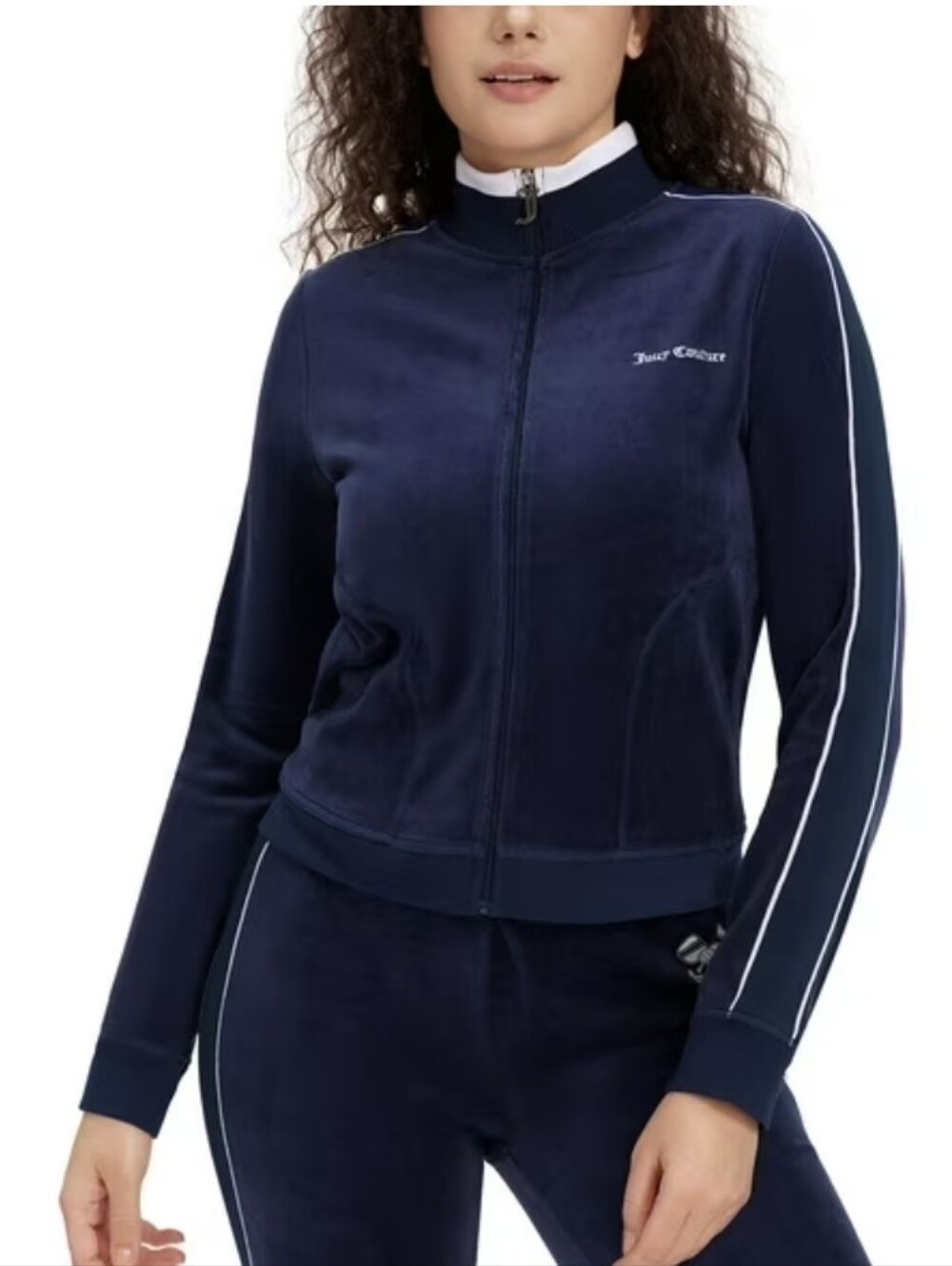 Juicy Couture Navy Velour Pickleball Jacket NWT LG *T - Picture 3 of 6